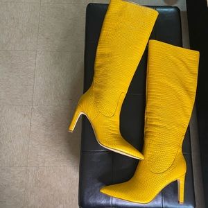 Nine West faux croc boots